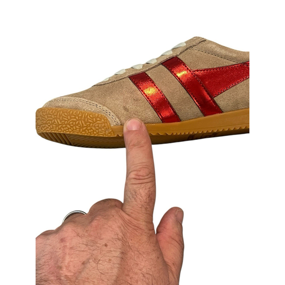 Gola Elan Glitz Trainer Sneaker Womens Size 6 Brown Red Suede Lace Up Shoes NIB - Picture 6 of 11